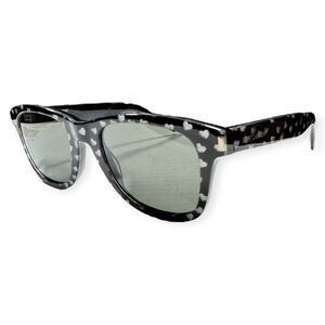 Saint Laurent SL51 Sunglasses Glitter Silver Hearts Frame Gray Lenses Rare VTG